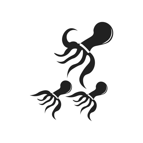 Web およびモバイル アプリの設計 イカのロゴのコンセプトのための白い背景に分離されたイカのアイコン ベクトル — ストックベクタ