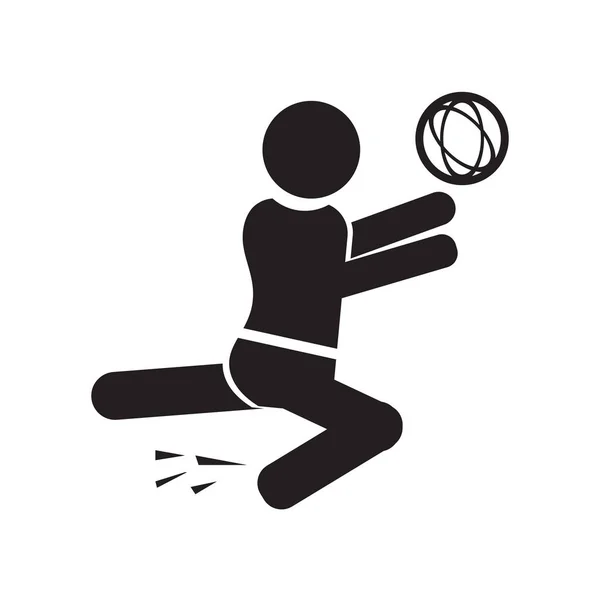 Voleibol Movimiento Icono Vector Aislado Sobre Fondo Blanco Para Diseño — Vector de stock