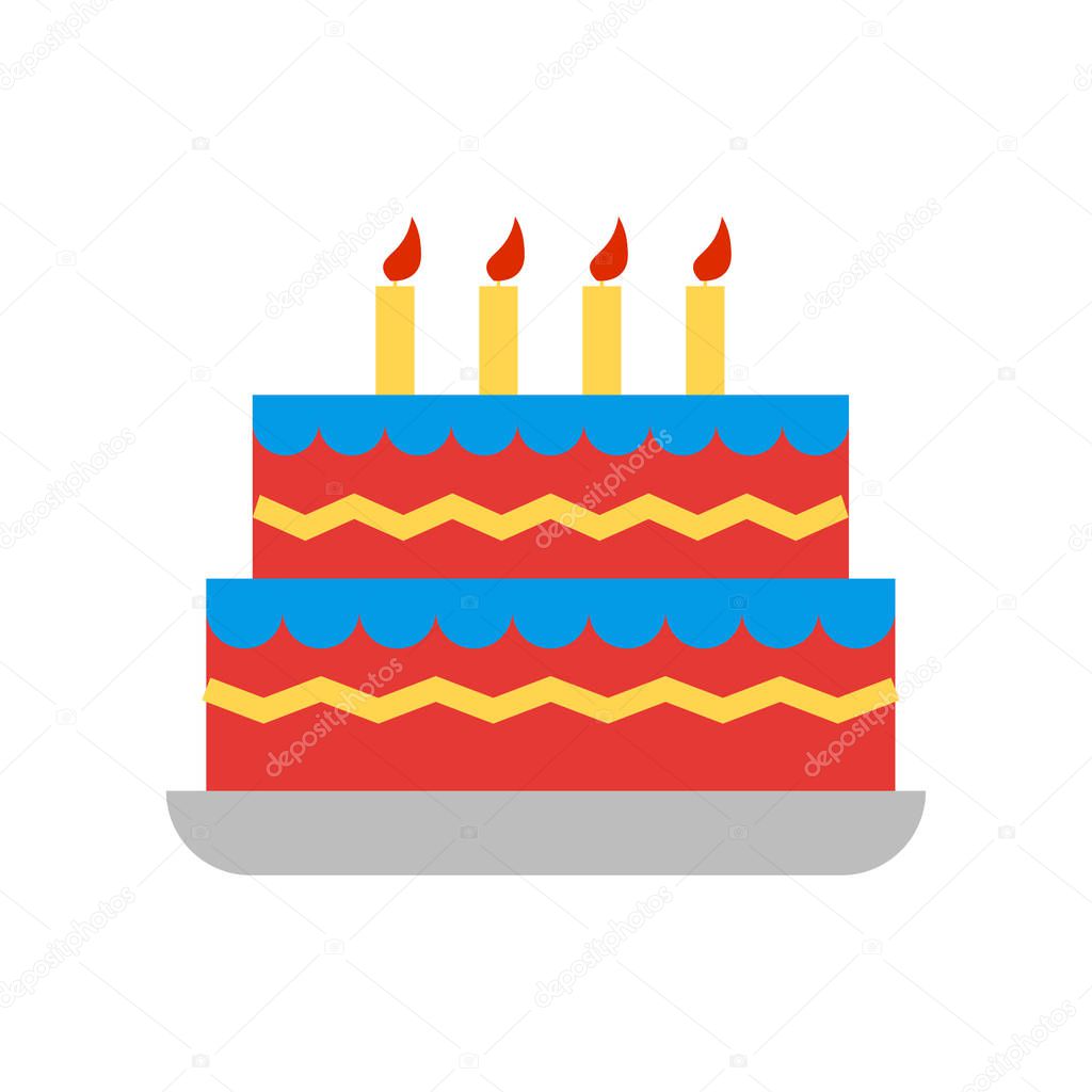 Cake icon vector isolated on white background for your web and mobile app design, Cake logo concept