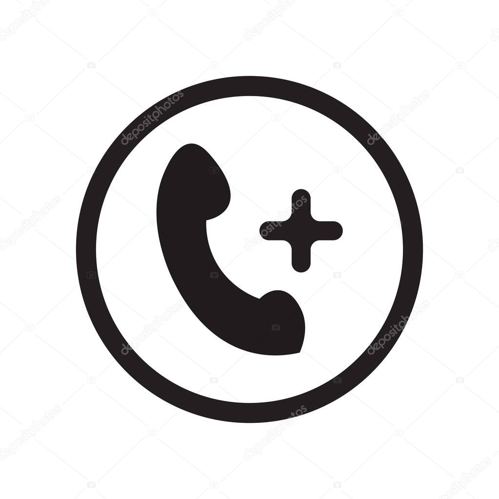 Add call icon vector isolated on white background for your web and mobile app design, Add call logo concept