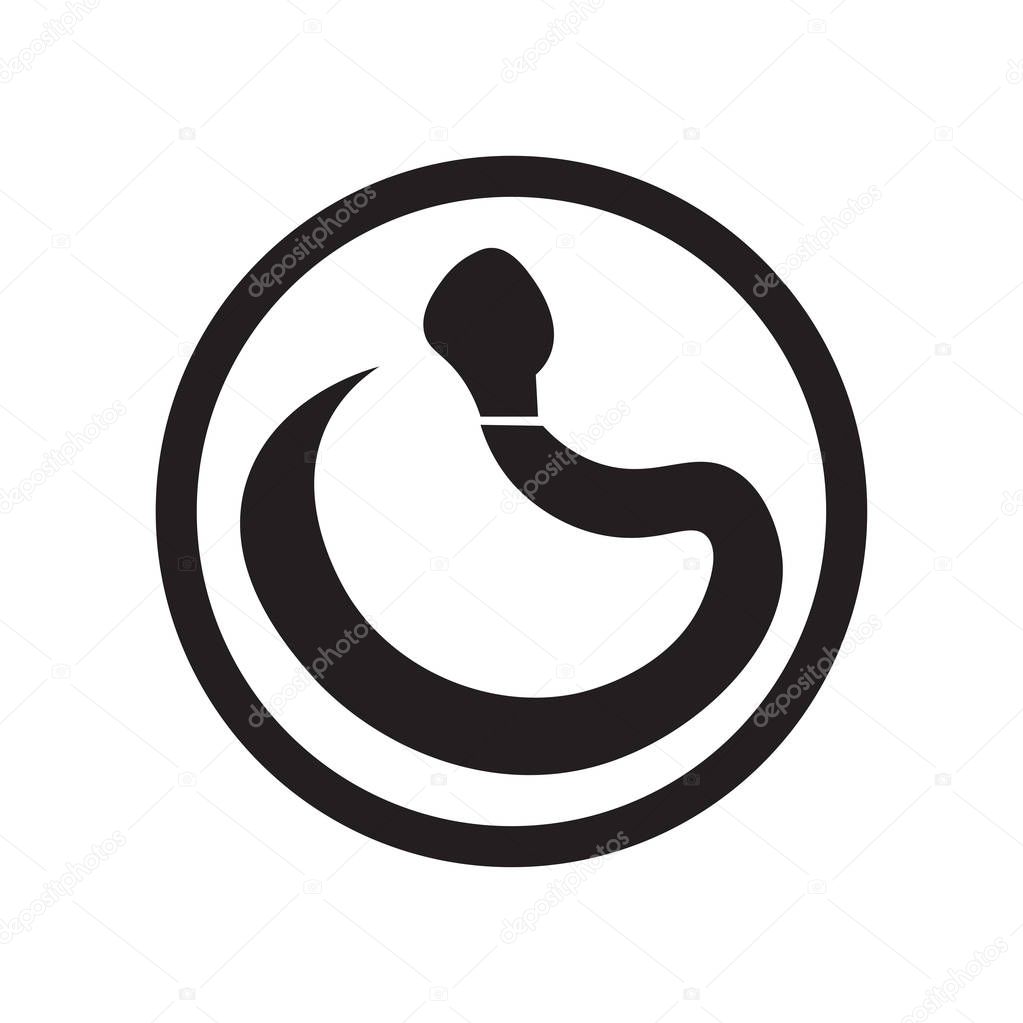 Snake sign icon vector isolated on white background for your web and mobile app design, Snake sign logo concept