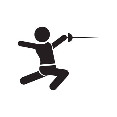 Ortaçağ web ve mobil uygulaması tasarımı, logo kavramı eskrim Ortaçağ beyaz arka plan üzerinde izole simge vektör eskrim