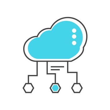 Web ve mobil uygulaması tasarımı, bulut bilgi işlem logo kavramı için beyaz arka plan üzerinde izole bilgi işlem simge vektör bulut