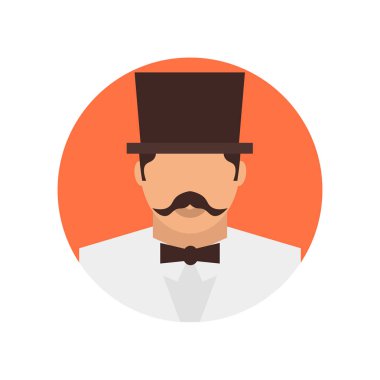 Web ve mobil uygulaması tasarımı, beyefendi logo kavramı için beyaz arka plan üzerinde izole beyefendi simge vektör