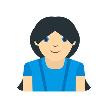 Kız çocuk avatar simge vektör web ve mobil uygulaması tasarımı, kız çocuk avatar logo kavramı üzerinde izole beyaz arka plan