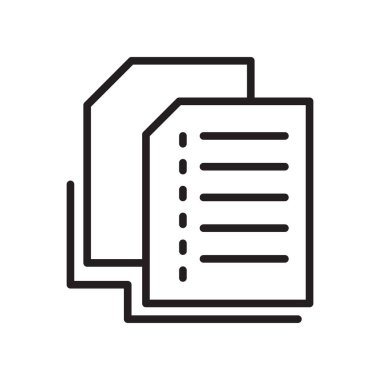 Kopyala simgesini vektör web ve mobil uygulaması tasarımı, kopya logo kavramı için izole üzerinde beyaz arka plan