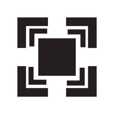 Web ve mobil uygulaması tasarımı, kare logo kavramı için beyaz arka plan üzerinde izole kare simge vektör