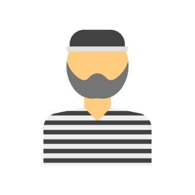 Web ve mobil uygulaması tasarımı, mahkum logo kavramı için beyaz arka plan üzerinde izole mahkum simge vektör