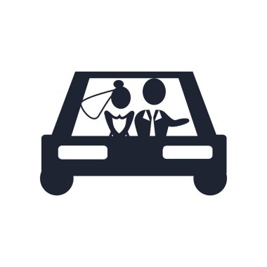 Yeni evliler simge vektör web ve mobil uygulaması tasarım, yeni evliler logo kavramı için beyaz arka plan üzerinde izole