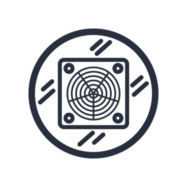 ASIC madenci simge vektör web ve mobil uygulaması tasarımı, ASIC madenci logo kavramı için izole üzerinde beyaz arka plan