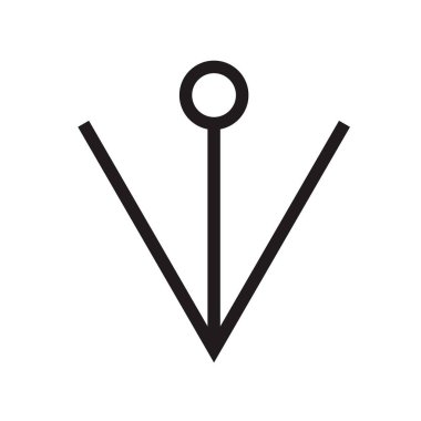 Ok simge vektör web ve mobil uygulaması tasarım, aşağı ok logo kavramı için beyaz arka plan üzerinde izole