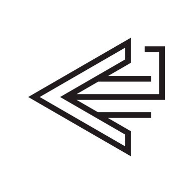 Sol ok simge vektör web ve mobil uygulaması tasarımı, sol ok logo kavramı için izole üzerinde beyaz arka plan