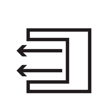 Sol ok simge vektör web ve mobil uygulaması tasarımı, sol ok logo kavramı için izole üzerinde beyaz arka plan