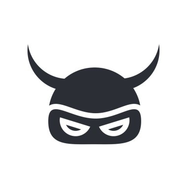 Web ve mobil uygulaması tasarımı, şeytan logo kavramı için beyaz arka plan üzerinde izole şeytan simge vektör