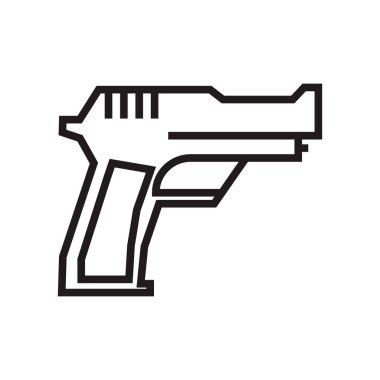 Web ve mobil uygulaması tasarımı, silah logo kavramı için beyaz arka plan üzerinde izole silah simge vektör