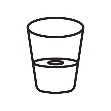 Su cam simge vektör web ve mobil uygulaması tasarım, su cam logo kavramı için beyaz arka plan üzerinde izole