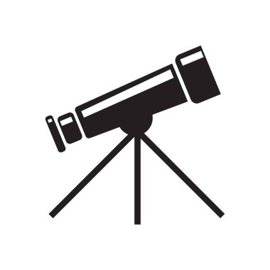 Web ve mobil uygulaması tasarım, teleskop logo kavramı için beyaz arka plan üzerinde izole teleskop simge vektör