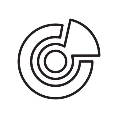 Pasta grafik simge vektör web ve mobil uygulaması tasarımı, pasta grafik logo kavramı üzerinde izole beyaz arka plan