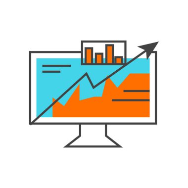 Web ve mobil uygulaması tasarımı, Analytics logo kavramı için beyaz arka plan üzerinde izole analytics simge vektör