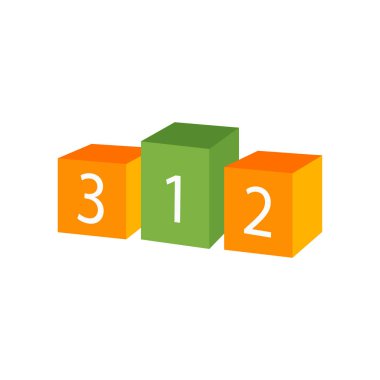 Web ve mobil uygulaması tasarımı, podyum logo kavramı için beyaz arka plan üzerinde izole podyum simge vektör