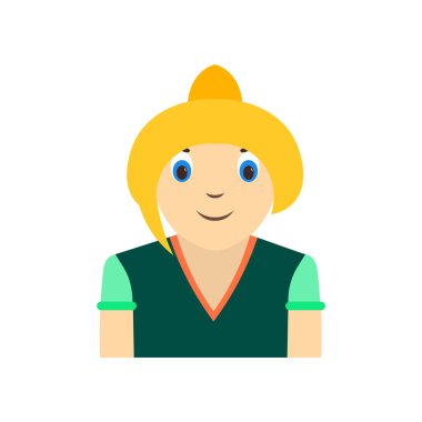 Kız çocuk avatar simge vektör web ve mobil uygulaması tasarımı, kız çocuk avatar logo kavramı üzerinde izole beyaz arka plan