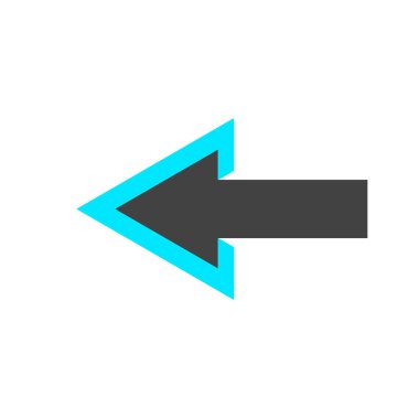 Sol ok simge vektör web ve mobil uygulaması tasarımı, sol ok logo kavramı için izole üzerinde beyaz arka plan