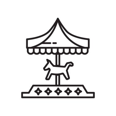 Web ve mobil uygulaması tasarımı, Carousel logo kavramı için beyaz arka plan üzerinde izole atlıkarınca simge vektör