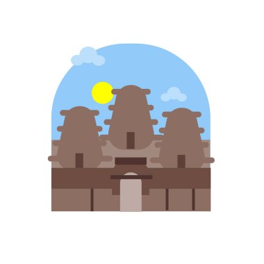 Angkor wat simge vektör web ve mobil uygulaması tasarımı, Angkor wat logo kavramı için izole üzerinde beyaz arka plan