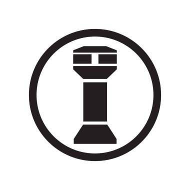 Watch Tower simge vektör web ve mobil uygulaması tasarımı, Watch Tower logo kavramı üzerinde izole beyaz arka plan