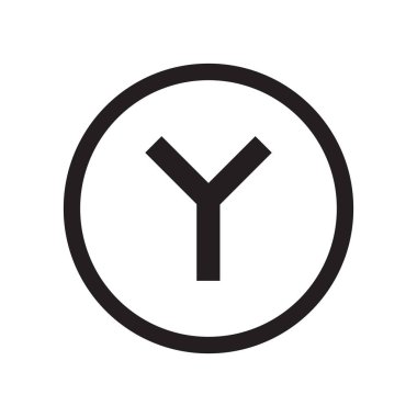 Y şekilli kavşak simge vektör web ve mobil uygulaması tasarımı, Y şeklinde kavşak logo kavramı için izole üzerinde beyaz arka plan