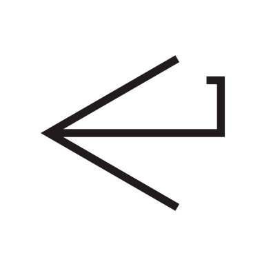 Sol ok simge vektör web ve mobil uygulaması tasarımı, sol ok logo kavramı için izole üzerinde beyaz arka plan