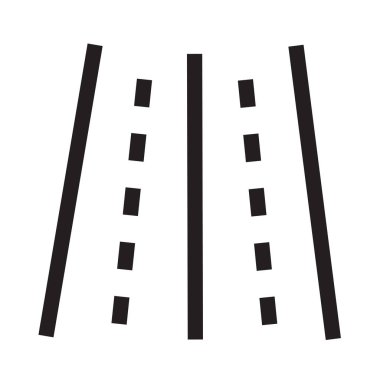 Kırık çizgiler simgesi olan yol üzerinde izole beyaz arka plan web ve mobil uygulaması tasarım, kırık çizgiler logo kavramı olan yol için vektör