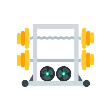 Web ve mobil uygulaması tasarımı, Barbell logo kavramı için beyaz arka plan üzerinde izole halter simge vektör