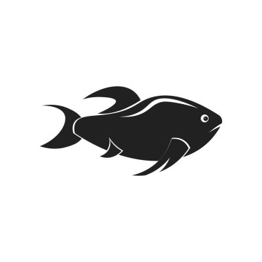 Web ve mobil uygulaması tasarım, balık logo kavramı için beyaz arka plan üzerinde izole balık simge vektör