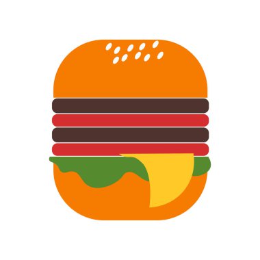 Web ve mobil uygulaması tasarımı, Burger logo kavramı için beyaz arka plan üzerinde izole Burger simge vektör