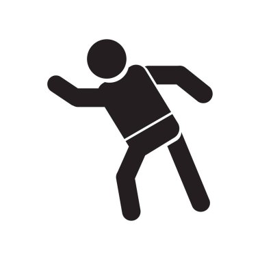 Adam Threating onun yumruk simgesi ile vektör web ve mobil uygulaması tasarımı, adam Threating onun yumruk logo kavramı ile izole üzerinde beyaz arka plan