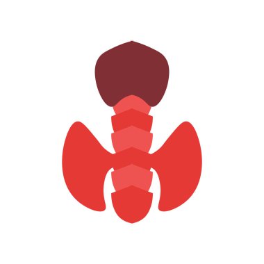 Web ve mobil uygulaması tasarımı, larinks logo kavramı için beyaz arka plan üzerinde izole gırtlak simge vektör