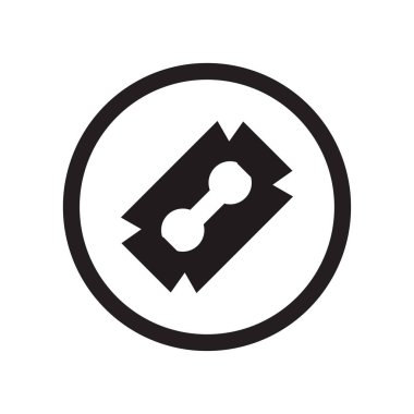 Razorblade işareti simgesi üzerinde izole beyaz arka plan web ve mobil uygulaması tasarım, Razorblade işareti logo kavramı için vektör