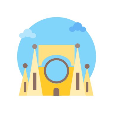 Sagrada familia simge vektör web ve mobil uygulaması tasarımı, Sagrada familia logo kavramı için izole üzerinde beyaz arka plan