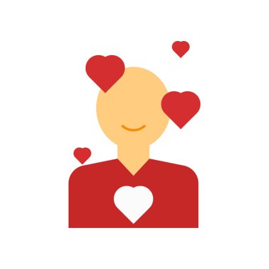 Aşık simge vektör web ve mobil uygulaması tasarımında aşk logo kavramı için izole üzerinde beyaz arka plan