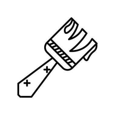 Web ve mobil uygulaması tasarımı, boya fırçası logo kavramı için beyaz arka plan üzerinde izole boya fırçası simge vektör