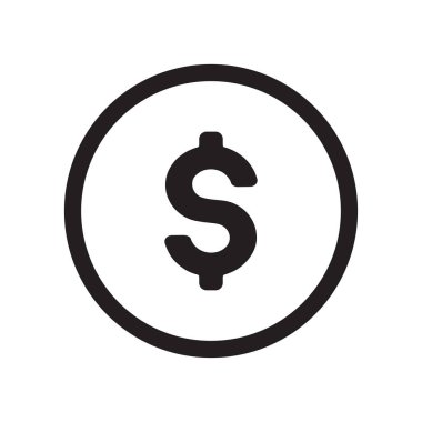 Doları sembol simge vektör web ve mobil uygulaması tasarımı, doları sembolü logo kavramı için izole üzerinde beyaz arka plan