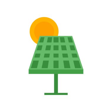 Güneş paneli simge vektör web ve mobil uygulaması tasarımı, güneş paneli logo kavramı üzerinde izole beyaz arka plan