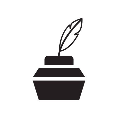 Mürekkep şişesi simge vektör web ve mobil uygulaması tasarımı, mürekkep şişesi logo kavramı üzerinde izole beyaz arka plan