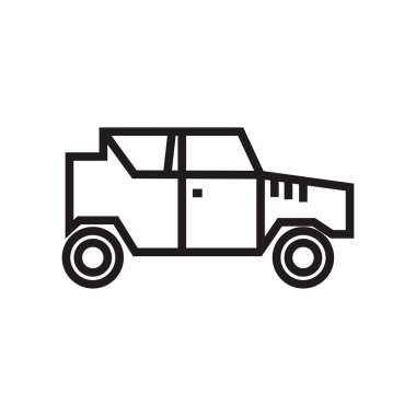 Askeri araç simge vektör izole üzerinde beyaz arka plan web ve mobil uygulaması tasarımı, askeri araç logosu konsepti için