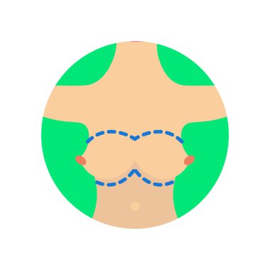 Meme implant simge vektör, web ve mobil uygulaması tasarım için beyaz arka plan üzerinde izole meme implantı logo kavramı