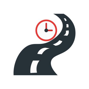 Web ve mobil uygulaması tasarımı, yol logo konsepti için beyaz arka plan üzerinde izole yol simge vektör