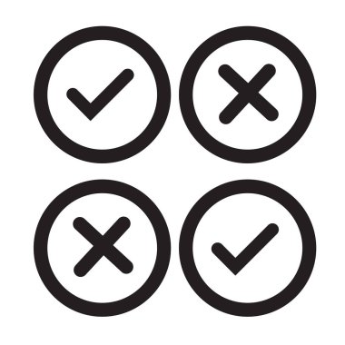 Web ve mobil uygulaması tasarımı, onay listesi logo kavramı için beyaz arka plan üzerinde izole liste simge vektör kontrol