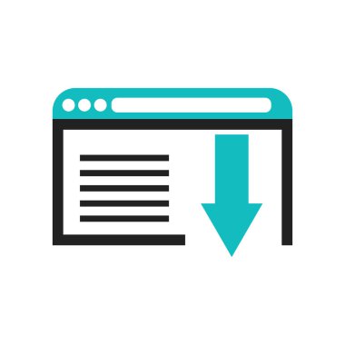 Veri verme sembolü bir ok simgesi içeren bir pencere vektör izole üzerinde beyaz arka plan web ve mobil uygulaması tasarım için bir ok logosu konsepti ile bir pencere sembolü veri verme