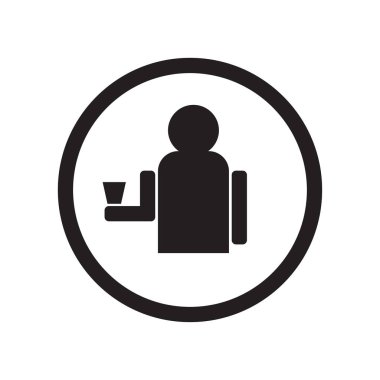 Web ve mobil uygulaması tasarımı, izin verilen içme logo kavramı için beyaz arka plan üzerinde izole izin verilen içme simge vektör